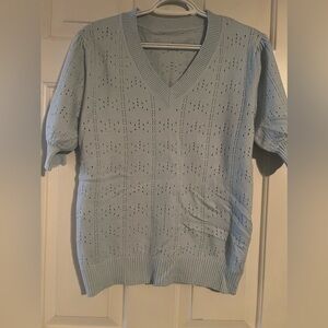 Soft blue shirt sleeve sweater
